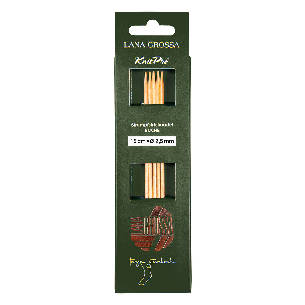Knit Pro Strømpepinde Bøg 15 cm